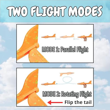 Nearasu 3 Pack Airplane Launcher Toy for 4 5 6 7 8 9 10 Year Old Boys with Catapult Gun, Foam Glider Plane Aeroplane, Outdoor Games Garden Flying Activities Toys Gifts For Children Kids Girls