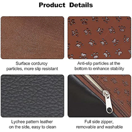 Galatée Pet Stairs, Washable & Zippered Cover Removable Pet Ramp, High Density Foam Dog Stairs, Dog Steps, 3 Floors Of Pet Stairs, Dog Sofa Bed(Grey)