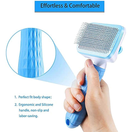 ACE2ACE Slicker Dog Comb Brush, Cat Hair Grooming Brush, Daily Use to Clean Loose Fur & Dirt, Great for Dogs and Cats Pets Grooming With Medium Long Hair, Blue