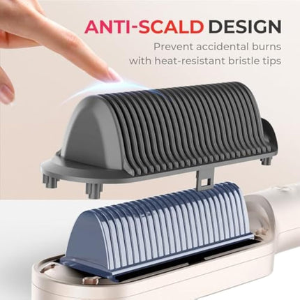 TYMO Hair Straightener Brush UK, Flat Iron and Hair Brush 2-in-1, Anti-Scald, Fast Heating, 5 Temp Settings (130℃-210℃), Professional Salon at Home, Wider Comb for Even Straightening, Gold