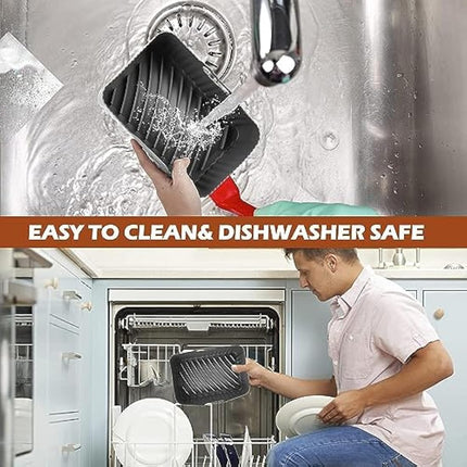 Air Fryer Liners for Ninja Dual Pack of 2, Reusable Silicone Air Fryer Liners for AF400UK F300UK T17088 & Tower, Ninja Air Fryer Accessories, Silicone Liner Pot Basket 7.6-9.5L