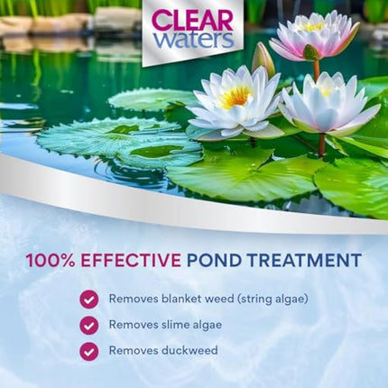 ClearWaters Blanket Weed Treatment for Ponds – 10L Bucket to Treat 100,000 L/Maintain 800,000 L– Quick Action Pond Weed Treament for Blanket Weed – Pond Cleaner Safe for Fish and Wildlife