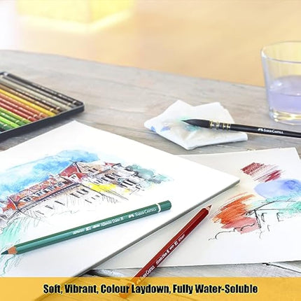 Faber-Castell A4 Watercolour Pad & Tin Of 36 Albrecht Dürer Watercolour Pencils - Art Set For Adult Colouring Books, Craft Supplies, Drawing, Sketching, Lightfast Pencils, Schools, Home, College…