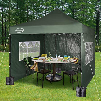MAXIMUS® Heavy Duty Gazebo 3m x 3m commercial Gazebo Market Stall Pop Up Tent With 4 Sides (Green)