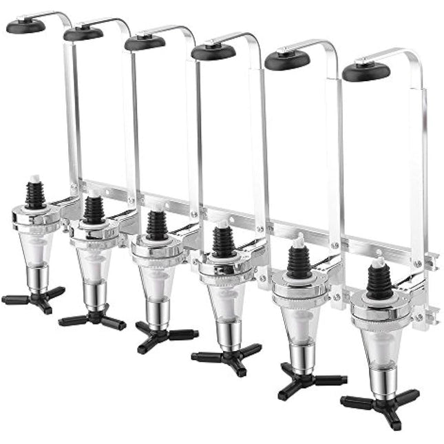 4/6 Bottle Wall Mounted & Rotary Stand Drinks Optic Dispenser Party Bar Butler by Crystals® (6 Bottle Wall Mounted)