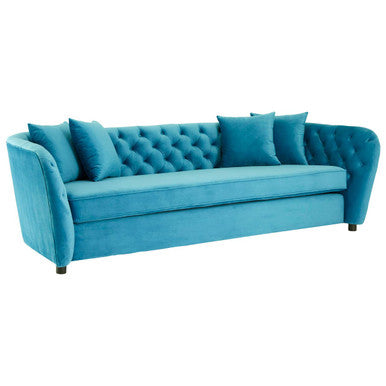3 Seater Cyan Velvet Sofa, Riva