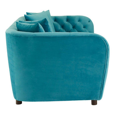 3 Seater Cyan Velvet Sofa, Riva