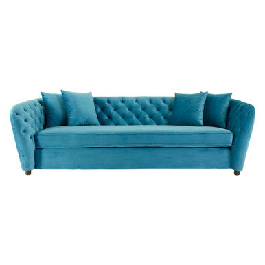 3 Seater Cyan Velvet Sofa, Riva
