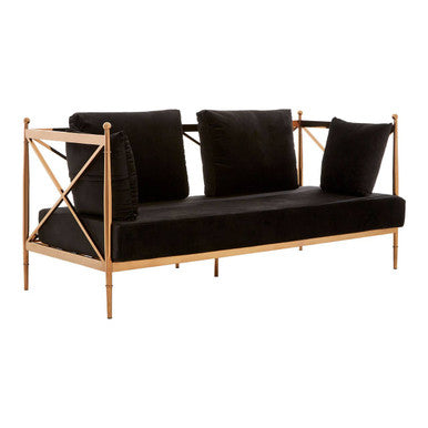 2 Seater Rose Gold Lattice Arms Sofa, Novo