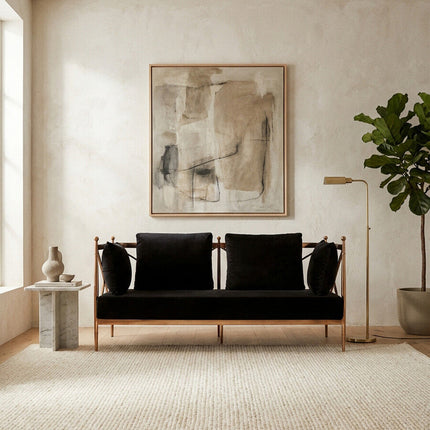 2 Seater Rose Gold Lattice Arms Sofa, Novo