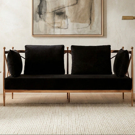 2 Seater Rose Gold Lattice Arms Sofa, Novo