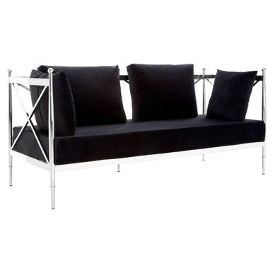 2 Seater Sofa With Silver Lattice Arms, Novo
