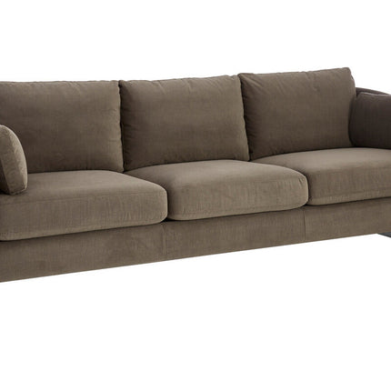 3 Seater Dark Grey Cotton Velvet Sofa, Freda