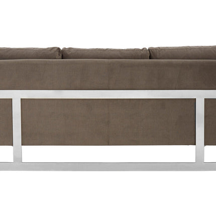 3 Seater Dark Grey Cotton Velvet Sofa, Freda