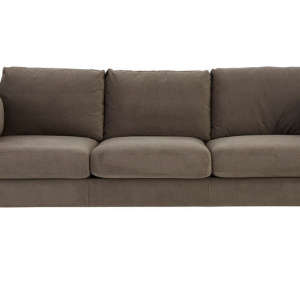 3 Seater Dark Grey Cotton Velvet Sofa, Freda