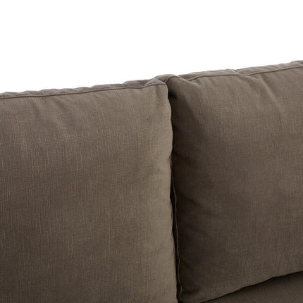 3 Seater Dark Grey Cotton Velvet Sofa, Freda