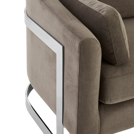 3 Seater Dark Grey Cotton Velvet Sofa, Freda