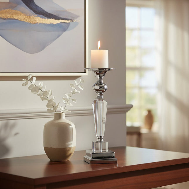Amara Crystal and Metal Small Candle Holder