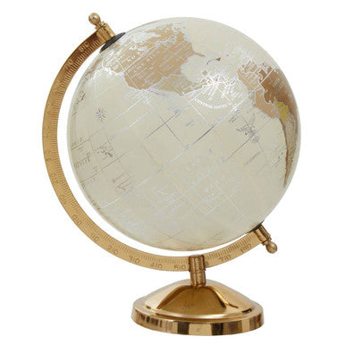 Churchill Antique White Globe on Gold Stand