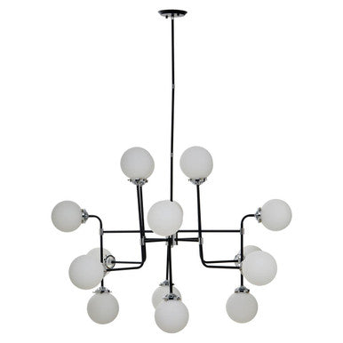 Abira Black And Chrome 16 Arm Pendant Light