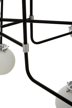 Abira Black And Chrome 16 Arm Pendant Light