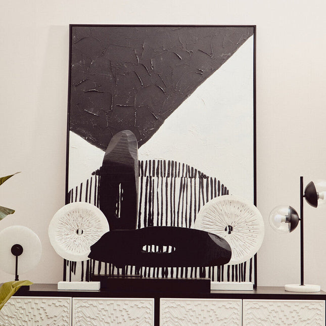 Astratto Black and White Abstract Hand Painted Wall Art