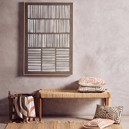 Astratto Green And Natural Textured Canvas Wall Art