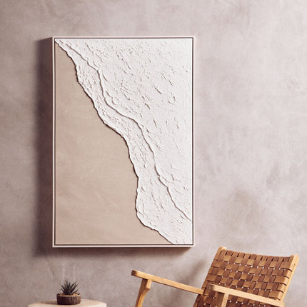 Astratto Canvas Natural And White Textured Plaster Wall Art