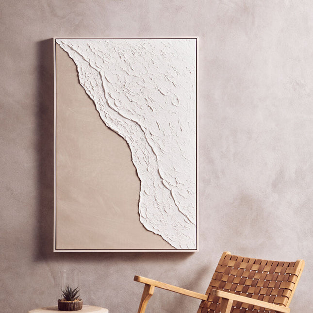 Astratto Canvas Natural And White Textured Plaster Wall Art