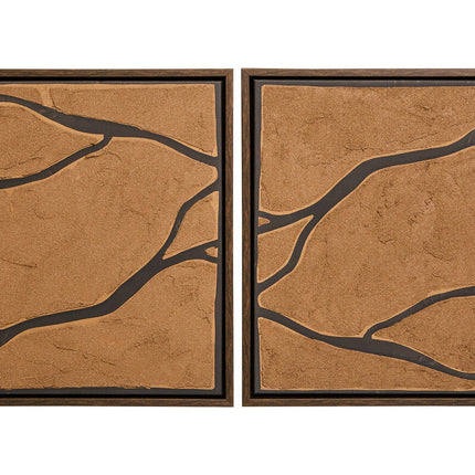 Astratto Set Of 2 Brown and Black Textured Wall Art