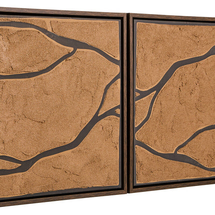 Astratto Set Of 2 Brown and Black Textured Wall Art