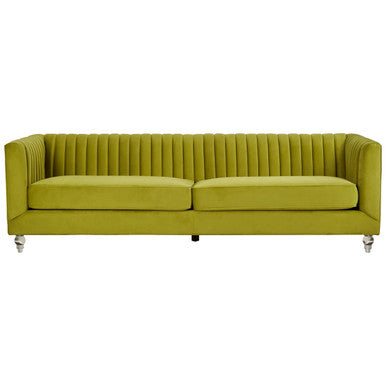 3 Seater Green Velvet Sofa, Brasa