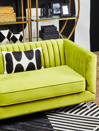 3 Seater Green Velvet Sofa, Brasa