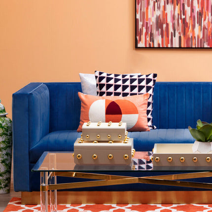 3 Seater Deep Blue Sofa, Opal