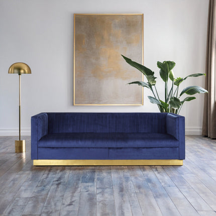 3 Seater Deep Blue Sofa, Opal