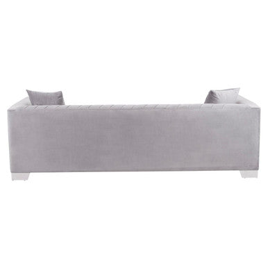 3 Seater Grey Velvet Sofa, Rashika