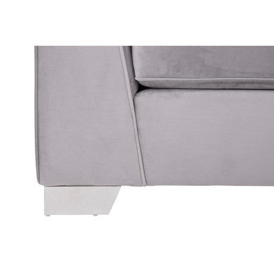 3 Seater Grey Velvet Sofa, Rashika