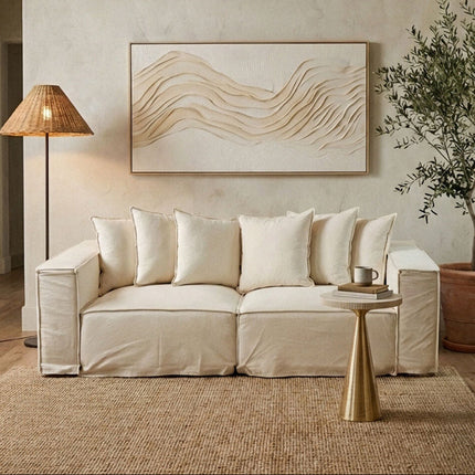 3 Seater Cream Sofa, Marseille