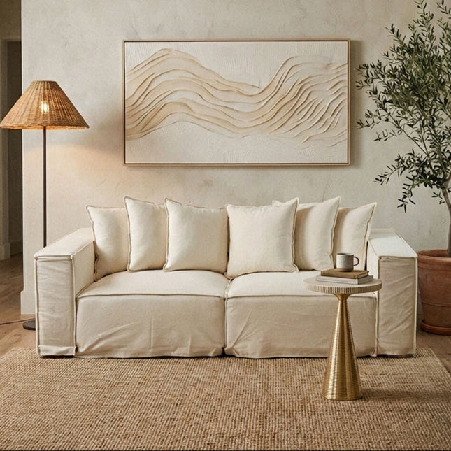 3 Seater Cream Sofa, Marseille