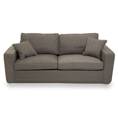 3 Seater Grey Fabric Sofa, Valensole