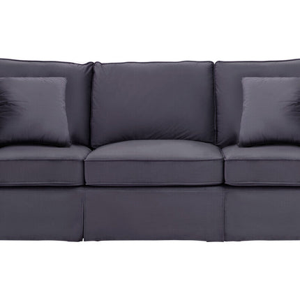 3 Seater Black Velvet Sofa, Ralph