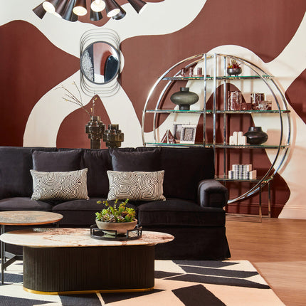 3 Seater Black Velvet Sofa, Ralph