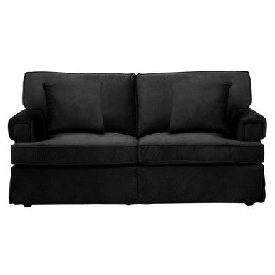 2 Seater Black Velvet Sofa, Ralph