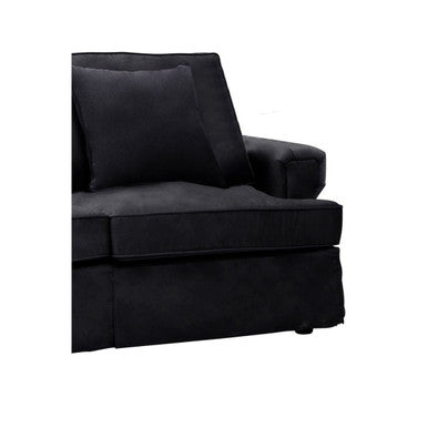2 Seater Black Velvet Sofa, Ralph