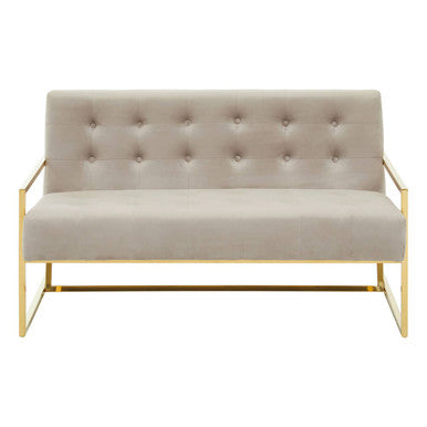 2 Seater Mink Velvet Sofa, Azalea