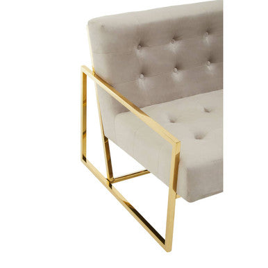 2 Seater Mink Velvet Sofa, Azalea