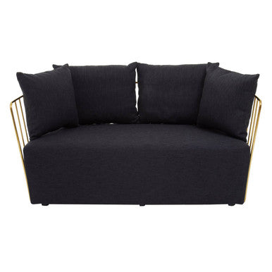 2 Seater Black Fabric Sofa, Azalea