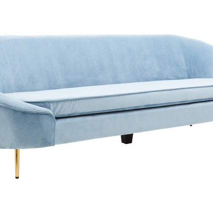 3 Seater Aqua Blue Velvet Sofa, Yasmeen