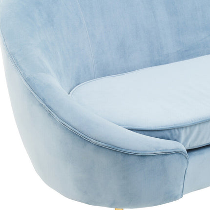 3 Seater Aqua Blue Velvet Sofa, Yasmeen