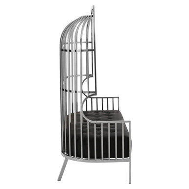 2 Seater Dome Cage Silver Sofa, Eliza